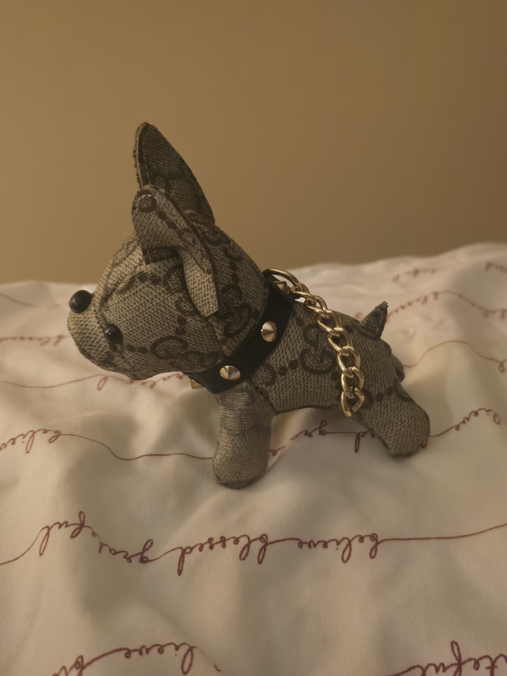 Gray Dog Plush Bag Charm